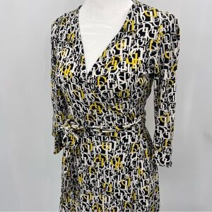 Diane Von‎ Furstenberg Logo Print Wrap Dress